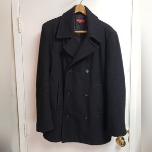 Merona - black wool mix P-coat - M